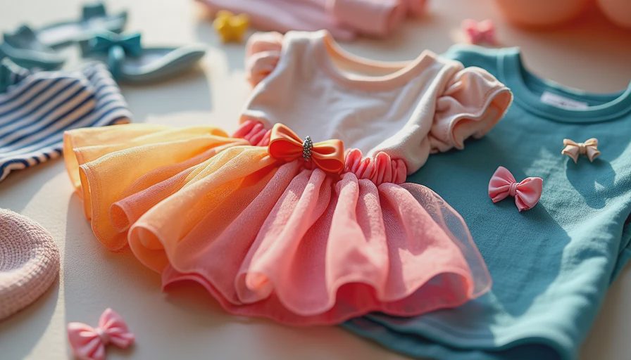 Playful Eloise-inspired children's outfit details in watercolor