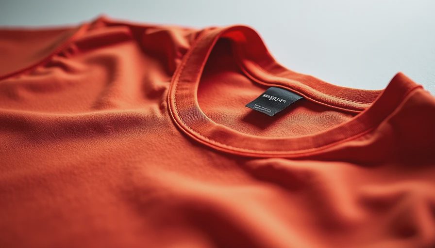 Close-up of high-quality t-shirt construction details including double-needle hems