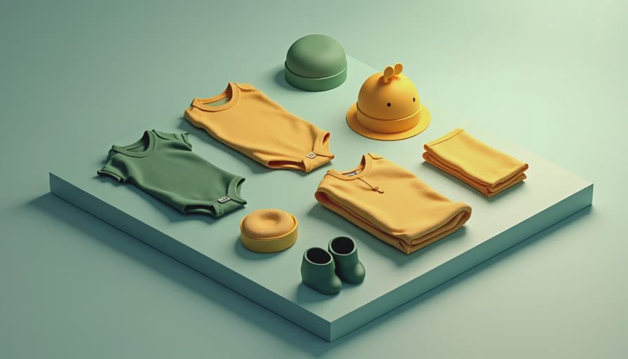 Illustration for gender neutral baby clothes