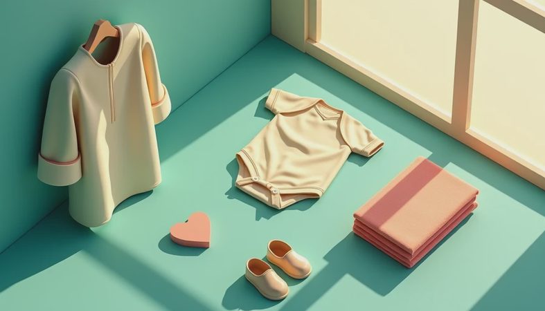 mommy and infant matching clothes with a quieter point of view
